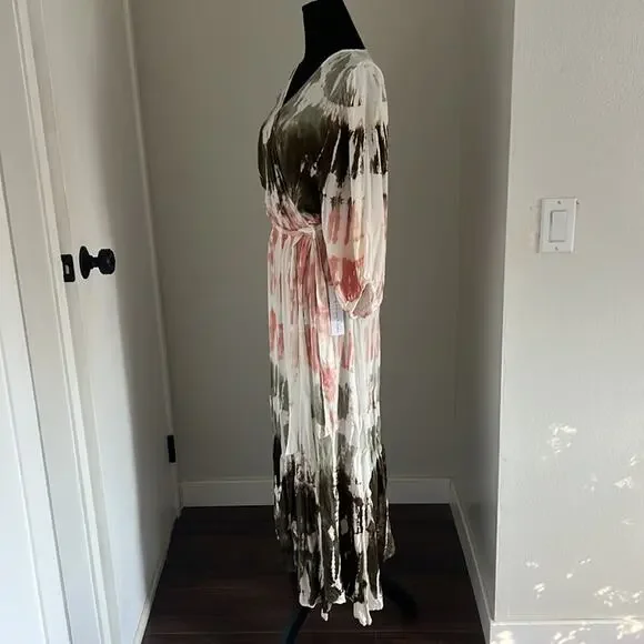 NWT Young Fabulous & Broke Geode Jillian Tie Dye Multi Faux Wrap Tie Waist - Picture 10 of 16